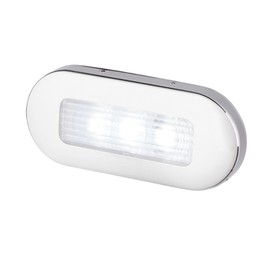 SEAFLO 01 Series LED Oblong Courtesy Light – Cool White,12-24V, 0.5W, IP67, 3.2”x7.48”x2.02” (32x74.8x20.2mm), 316 Stainless Steel Flush Mount Step/Deck Light for Boat & RV, 4-Year Warranty