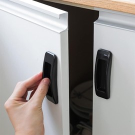 Self-Stick Instant Cabinet Drawer Handle Multipurpose Cabinet Knobs Helper Auxiliary Kitchen Cabinet Sliding Door Window Handle Convenient Opening Stick-on Handles (Black, One Size)