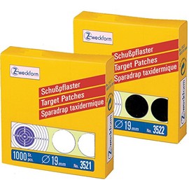 Avery Zweckform 2000 Pack Target Patches [1000 Black + 1000 Labels 2000] Diameter 19 mm Preprinted, 2 Rolls/White