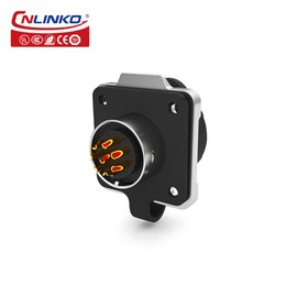 CNLINKO LP-16 Industrial Waterproof Connector IP68 Round Connector Quick Release Aviation Connector Anti-Interference Shell Aviation Connector M16 2-9 Pin Flange Socket (8 Pin)