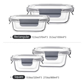 S SALIENT 24 Pieces Glass Food Storage Containers with Lids,Glass Meal Prep Containers Set with Locking Lid,Airtight Glass Lunch Container for Kitchen,BPA Free(12 Lids & 12 Containers)