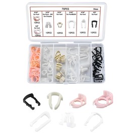 GAOLAOSY Car Fuel Line Clips, 7 Size Nylon Fuel Line Retaining Clip Assortment Kit, 3/8" & 5/16" Auto Hose Clamp Replacement, Universal Fuel Line Repair Set, Compatible with Most Vehicles (70PCS)