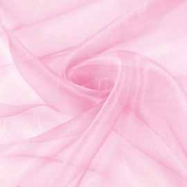 VACVELT Sheer Organza Fabric by The Yard, 60 Inch Wide Light Pink Organza Fabric Bolt Bridal Sheer Tulle Fabric, Silk Organza Roll for Wedding Party Decorations Backdrop Curtain (1 Yard)