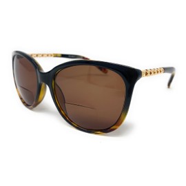 Incredible Bargains The Laguna Bifocal Reading Sunglasses Round Butterfly Cateye Sun Readers for Women + 1.75 Black Tortoise with Amber Lens