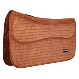 Tackmore Western Saddle Pad Adjustable with Side Pockets and Foam Inserts Shock-Absorbing Riding Pad Brown