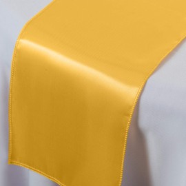 WedDecor Satin Table Runner 11x108 inch Table Runner Dining Room Wedding Festival Decoration Tabletop Decor Smooth Fabric Party Table Runner Holiday Christmas Banquet Home Decor Kitchen Runner, 1pc