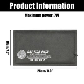 MiOYOOW Reptile Heating Mats, USB 5 V Terrarium Reptile Heat Pad with Temperature Control and Time Control, Waterproof Reptile Heating Pad, Pet Heat Mat for Snakes, Lizards, Frogs, Amphibians