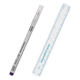 KOMBIUDA 1set Eyebrow Marking Pen with Fine Tip Precision Marker for Microblading Includes Ruler for Accurate Mapping for Professionals and Beginners