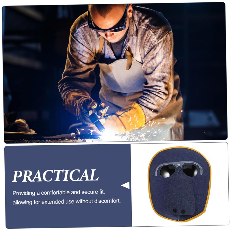 LALAFINA Welding Helmet with Adjustable Strap Cowhide Construction Stylish Design