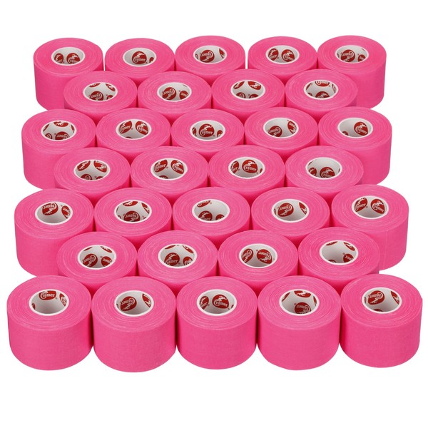 Cramer Team Color Athletic Tape, Pink, For Ankle, Wrist, and Injury Taping, Helps Protect and Prevent Injuries, Promotes Faster Healing, Athletic Training First Aid Supplies, 1.5", Bulk 32 Roll Case