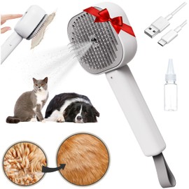 FurBuddies 4-in-1 Pet Steam Brush Ultra Quiet Technology – Groom, De-Shed & Hydrate | Cool Mist, Self-Cleaning, UV Light, USB-C Rechargeable Grooming Tool for Cats & Dogs