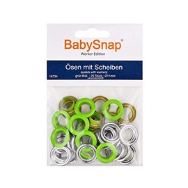 BabySnap Heavy Duty Eyelets with Washers 11 mm Eyelets Pack of 20 for Leather Fabric Tarpaulin Paper Curtain Pool Cover (B44 Green)
