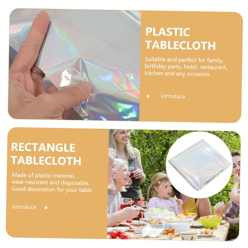 Alipis 3 pcs Iridescent Table Covers Rectangle Tablecloths for Party