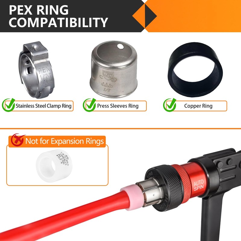 4-Pack HeSun Pex-b Fittings, 3/4" PEX x 3/4" PEX x