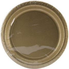 Creative Converting Dinner Plate, 8.75", Glittering Gold