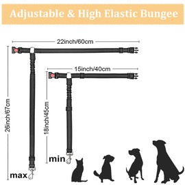 Dog Seat Belts For Cars, Adjustable Dog Car Harness, Car Seat Belt Headrest Dog Car Seat Belt Restraint Leads, Elastic Puppy with Bungee Buffer Strong Leash Leads For Dogs Cats Pets Safety