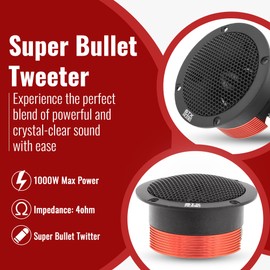 STXAudio STX-600TW 3.71-Inch Super Tweeter Speaker, 4 Ohm, 1000W Max Power, 105dB Sensitivity, Titanium Diaphragm, CCAW Voice Coil for Pro Car Audio