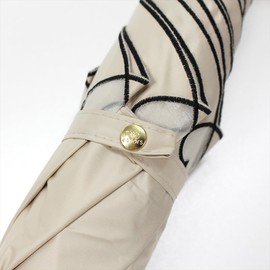 Nifty Colors 2406BG Folding Umbrella, Blackout Organza Heart Embroidered Mini