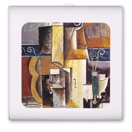 Plug in Dimmable LED Night Light with Dusk to Dawn Auto Sensor, Adjustable Brightness, Warm Light, Auto On/Off Nightlight for Bathroom, Hallway, Nursery, Bedrooms - Picasso: Violin and Guitar