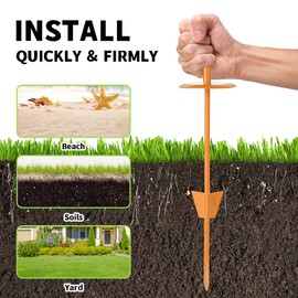 Dog tie-Out Stake for Dogs,16" Dog Stake for Outside Easy to Install, 360° Swivel Anchor Stake for Yard, Camping, Beach (Orange)