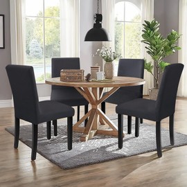 Sufdari Chair Covers, Set of 4, Grey, Stretch Dining Room Chair Covers for Dining Room Chairs, Removable, Washable Spandex Chair Cover for Kitchen Chairs, Hotel, Banquet (Anthracite Grey, 4 Pieces)