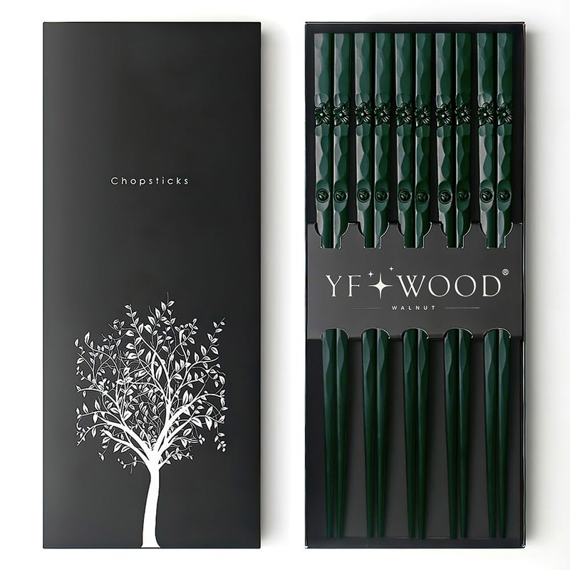 Chopsticks, Reusable Fiberglass Chopsticks for Gift, 5 Pairs Japanese Chinese