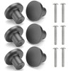 HTRTRR Black Drawer Handles, Single Hole Cabinet Knobs, 6PCS, Matte