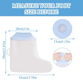 Neyeau Waterproof Foot Cover for Shower, Shower Boots for Injured Feet Reusable, Non-slip, Watertight Protection for Ankle, Foot, Toe