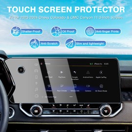 Karltys 2 Pack Screen Protector [No Glare & Fingerprint] for 2025 2024 2023 Chevy Colorado ZR2 Z71 /GMC Canyon AT4 /Denali /AT4X /Elevation, 11.3-Inch Touchscreen Tempered GlassScreen Cover Anti Glare Colorado Accessories