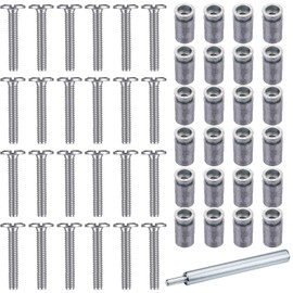 MorningRo 49 Piece Kit - Hurricane Shutter Hardware Hurricane Sidewalk Bolt Kit 18-8 Hardware Stainless Steel Bolt Combo with Masonry Anchors & Set Tool for Masonry Walls(1/4-20 x 1-1/2 Inch)