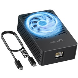 NEWQ 10GbE Ethernet Adapter - Compatible with Thunderbolt 3 & 4 Ports | w/ 113°F Auto Fan & Cable | for Mac/Windows