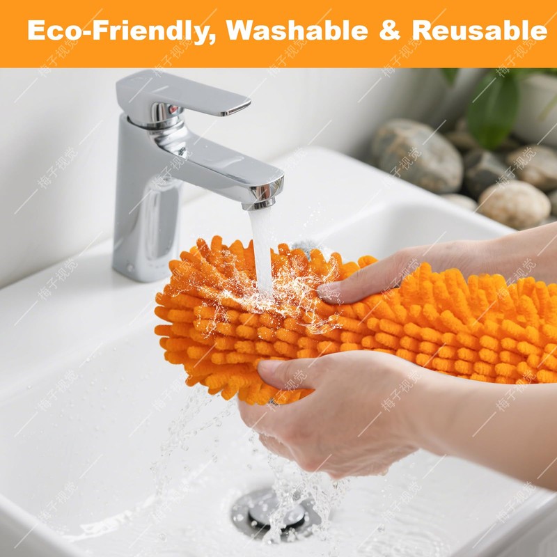 16'' Washable Microfiber Car Duster Interior,Reusable Detachable Head for Windows,