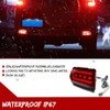 GTINTHEBOX 3D Optic Red LED Rear Bumper Reflectors Brake Tail