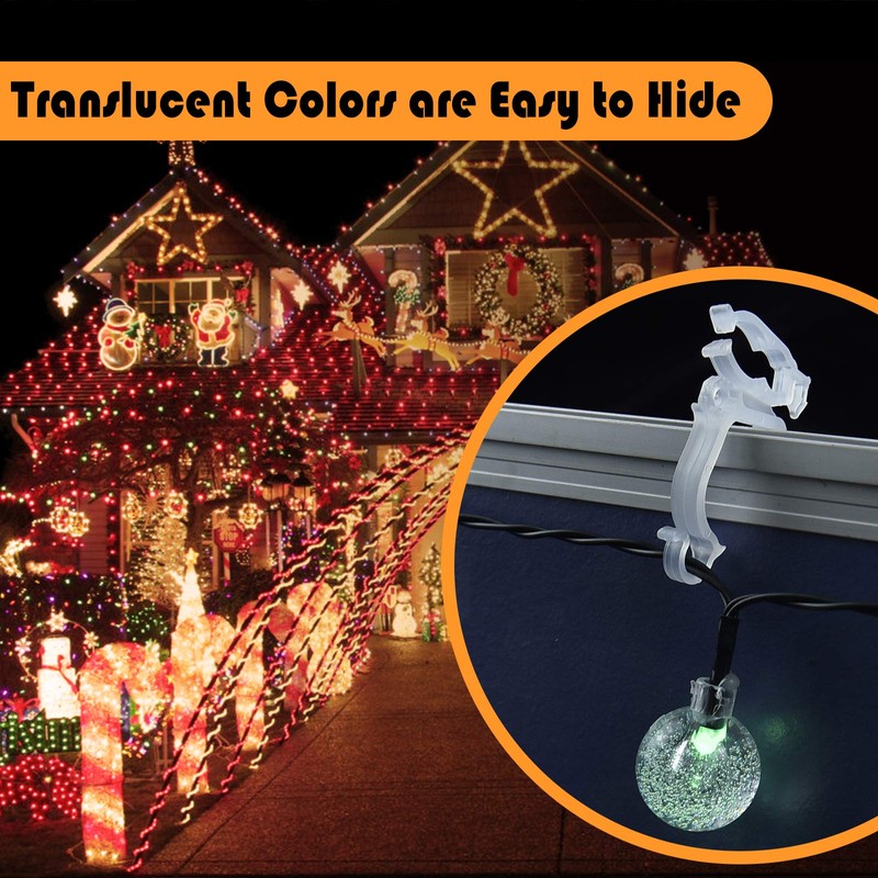 TITE 100 PCS Mini Plastic Gutter Hanging Hooks Outdoor Christmas