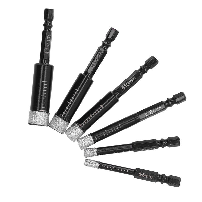 6Pcs/Set Dry Diamond Drill Bit Tile Marble Drills for Porcelain