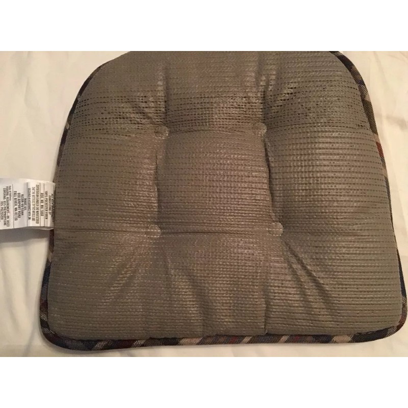 Food Network Network Plaid Woven 15” X 16” Chair Pad