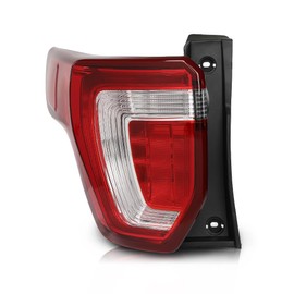 PIT66 Tail Light Taillight Assembly Left Driver Side w/o Wiring Harness Compatible with Ford Explorer 2016-2019 Red & Clear Lens Rear Brake Lamp Luz Trasera