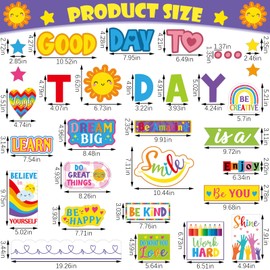Humyoun 43 Pcs Affirmations Posters for Classroom Today is a Good Day Bulletin Board Set Welcome Positive Inspirational Bulletin Board Motivational Posters Classroom Decor for School Home Activities
