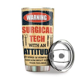 MEDROC Surgical Tech - Vaso de acero inoxidable de 20 onzas, un regalo de tecnología quirúrgica para cumpleaños, Navidad, semana de tecnología quirúrgica, regalos para mujeres, hombres, compañeros de trabajo o personal, envoltura de vaso de tecnología qu