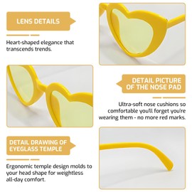 AzureRay Orange Heart Glasses with Orange Lenses Orange Sunglasses for Parties, Aperol Costumes and Accessories, Funny Heart Glasses for Women, Children, Carnival and Fancy Dress, orange