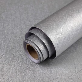 Abyssaly 15.7 inch X 118 inch Silver Grey Wallpaper Embossed Self Adhesive Peel and Stick Removable Home Decoration Vinyl Cabinet Countertops Furniture Countertop Solid Color Shelf Paper Silk