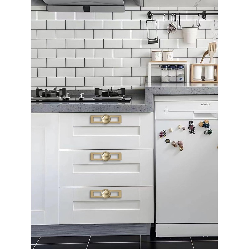 khtumeware 5 Pack 1-1/4 Inch Champagne Bronze Cabinet Knobs Backplate