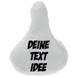 ShirtInStyle Premium Protective Cover Saddle Protector with Your Desired Text, Bicycle, Protection, Cover, Cover, White