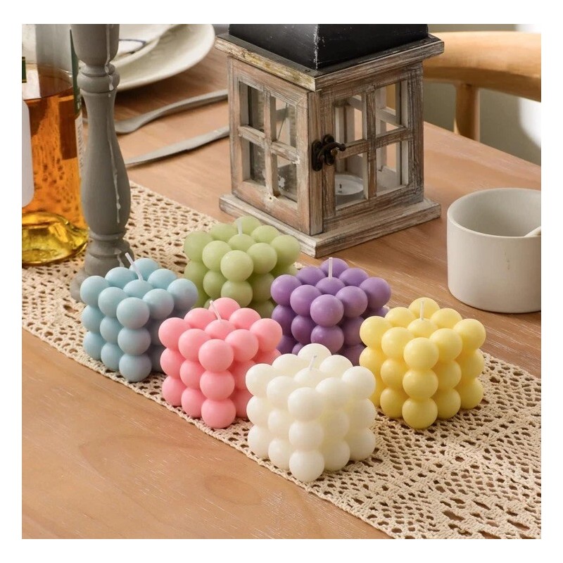 ACITHGL Bubble Candle - Cube Soy Wax Candles Home Decor