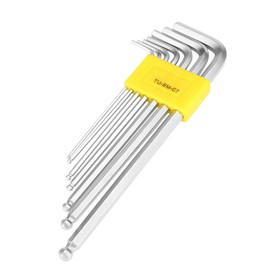 QANYEGN 7PCS Hex Key Set, Extended Ball End Hex Key L Wrench Set, Professional Repairing Kit Hand Tool for Disassembling Mechanical Equipment