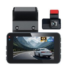 4K Dash cam, WiFi Connection, Free 64GB high-Speed Memory Card, Front Wide-Angle Lens, Supports Loop Recording, G-Sensor, Supports 24-Hour Parking Monitoring