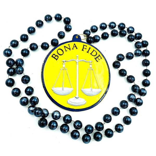 Lawyer Bona Fide Legal Mardi Gras Bead Necklace Justice Scales