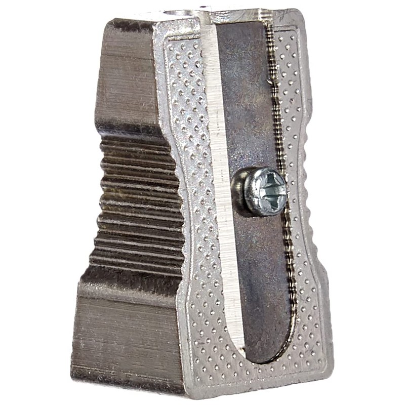 Faber-Castell 183100 Metal Pencil Sharpener 50 for Coloured and Coloured Pencils, Silver