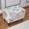 Eco-Ancheng Stretch Ottoman Cover Rectangular Storage Ottoman Slipcover Footrest Stool