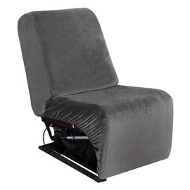 ULTICOR 7-Piece L Shape Sectional Recliner Sofa Covers, Velvet Stretch Reclining Couch Covers for Reclining L Shape Sofa, Thick, Soft, Washable (Dark Grey, 1 Additional seat)